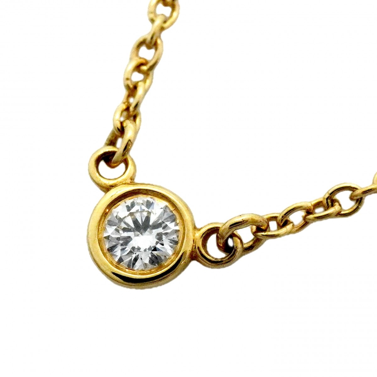 ★最終価格【6jcb0260】ティファニー ネックレス バイザヤード 1PD K18YG イエローゴールド ダイヤモンド【中古】レディース