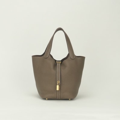 エルメス HERMES ピコタンロックPM ピコタンロック PM ピコタンPM ピコタンロック18 バッグ トートバッグ トリヨンクレマンス エトゥープ Etoupe グレー Grayグレージュ Greige ゴールド金具