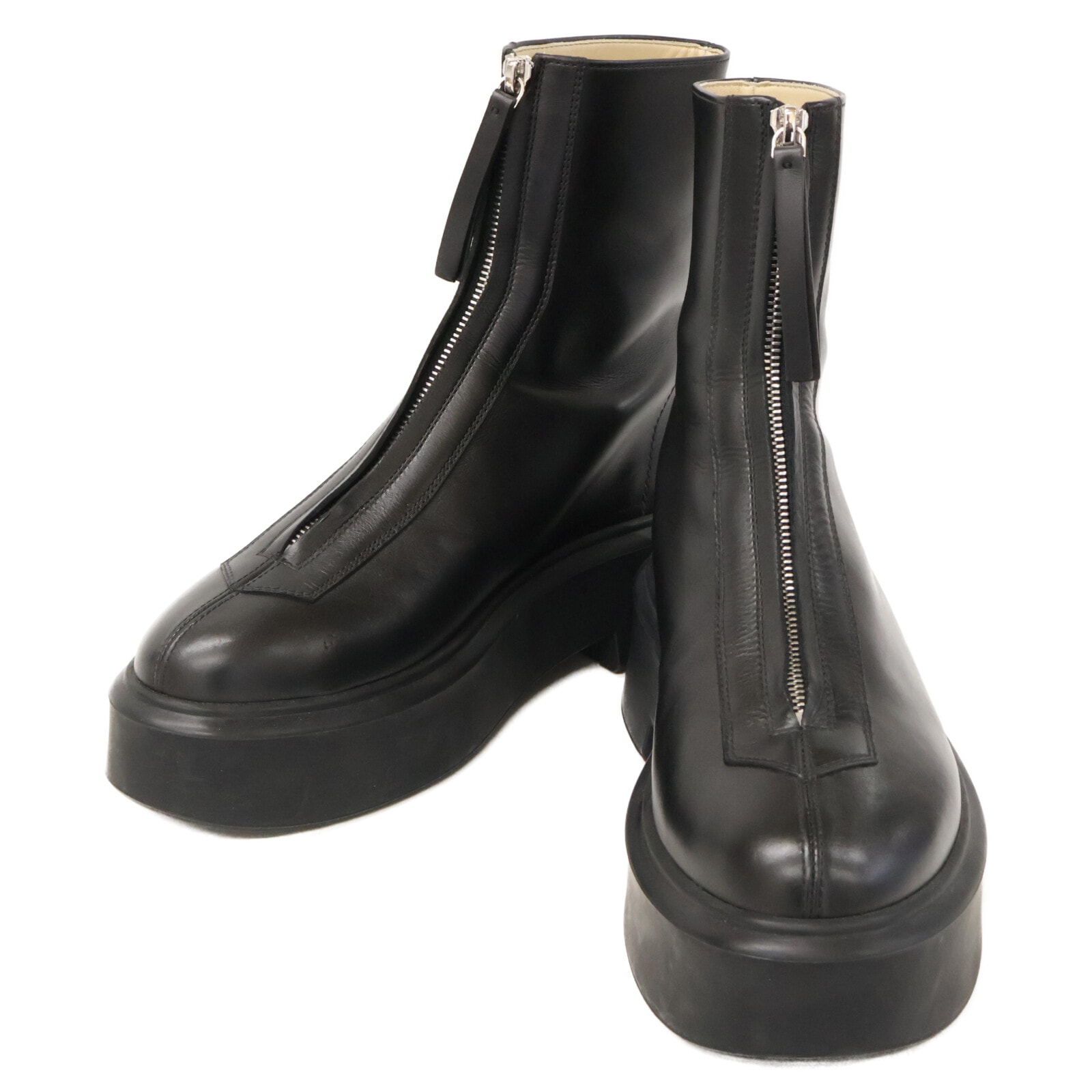 ザ ロウ 国内正規 F1144-L64R カーフスキン ラバークレープソール ZIPPED BOOT I/センタージップブーツ 38