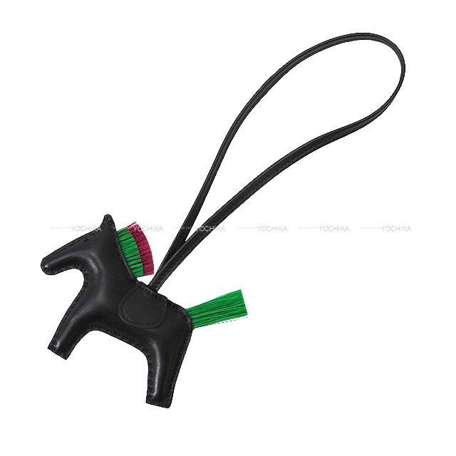 HERMES エルメス バッグチャーム ロデオ PM パンク 黒 (ブラック)/ミント (メンス)/マグノリア アニョーミロ(ラム)/クリンドシュヴァル(馬毛) B刻印 新品未使用