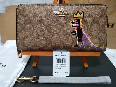 COACH × Basquiat Signature Zip Around Wallet "Khaki/Multi"