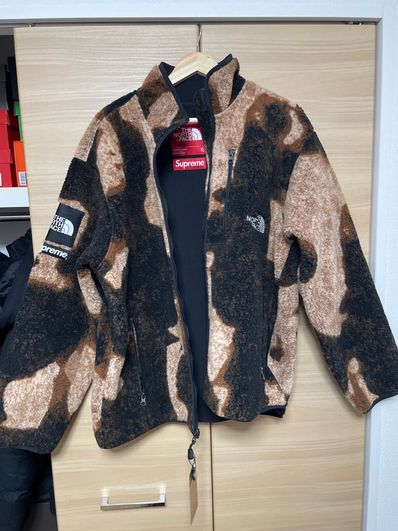 Supreme x The North Face Bleached Denim Print Fleece Jacket "Black"