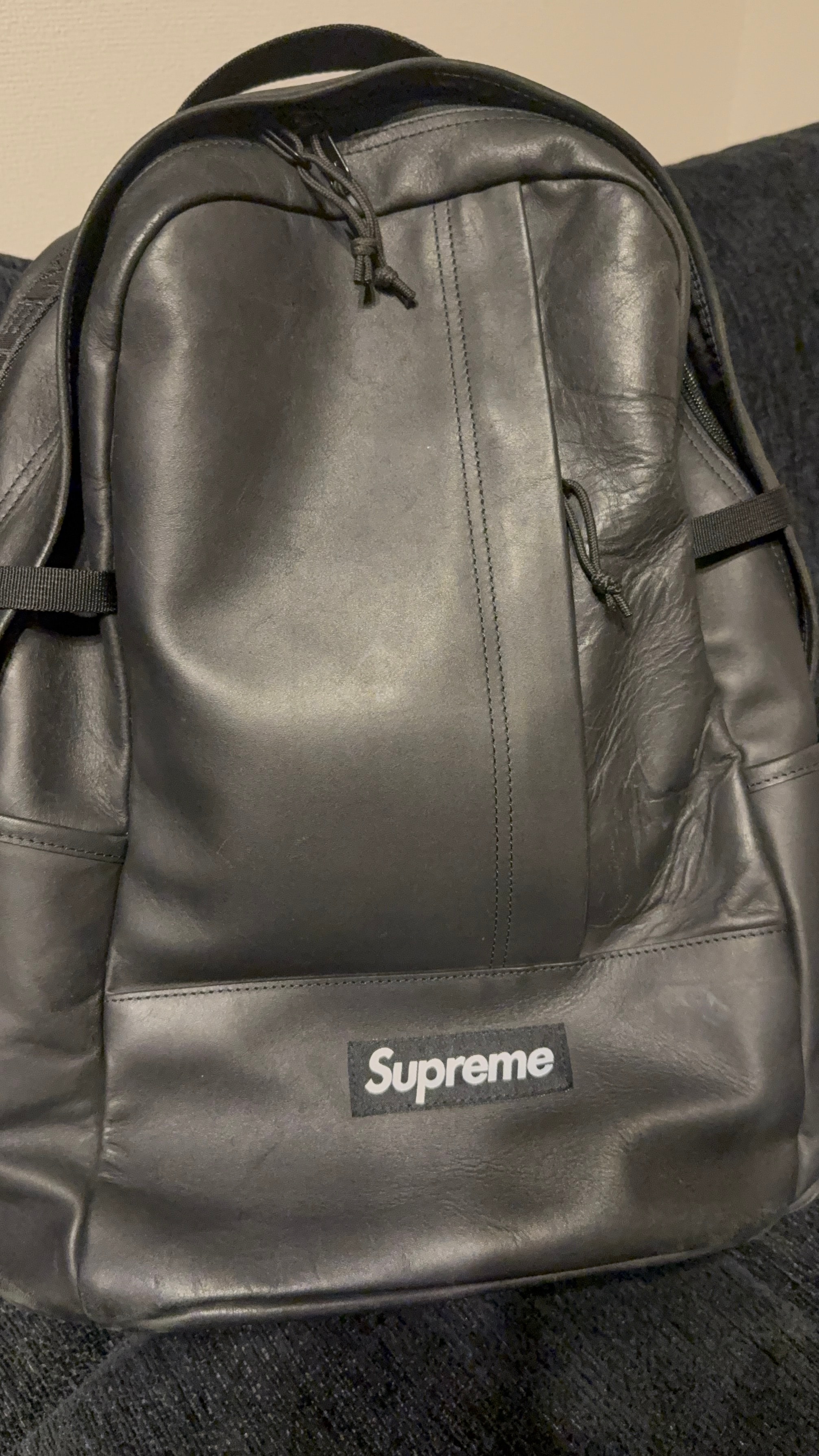 Supreme Leather Backpack "Black"