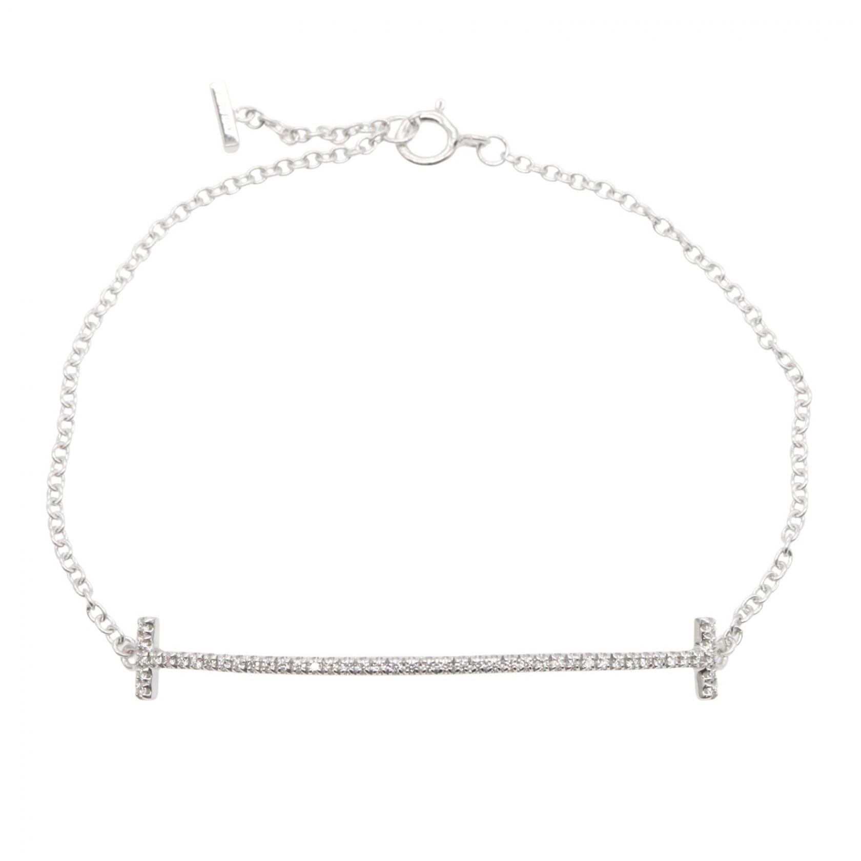 ティファニー TIFFANY&CO Tスマイル ダイヤ ミディアム ブレスレット ブレスレット アクセサリー K18WG(ホワイトゴールド) ダイヤモンド レディース シルバー系 / クリア系 60150744 【中古】