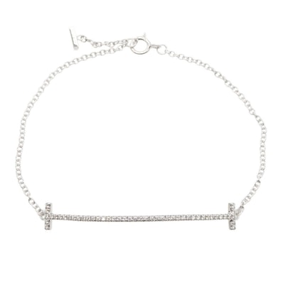 ティファニー TIFFANY&CO Tスマイル ダイヤ ミディアム ブレスレット ブレスレット アクセサリー K18WG(ホワイトゴールド) ダイヤモンド レディース シルバー系 / クリア系 60150744 【中古】