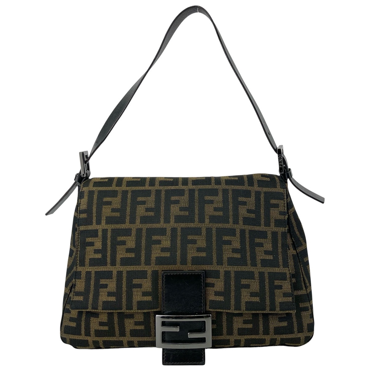 FENDI フェンディ マンマバケット ワンショルダー ズッカ柄 ショルダーバッグ 26325 キャンバス ブラウン  レディース【中古】