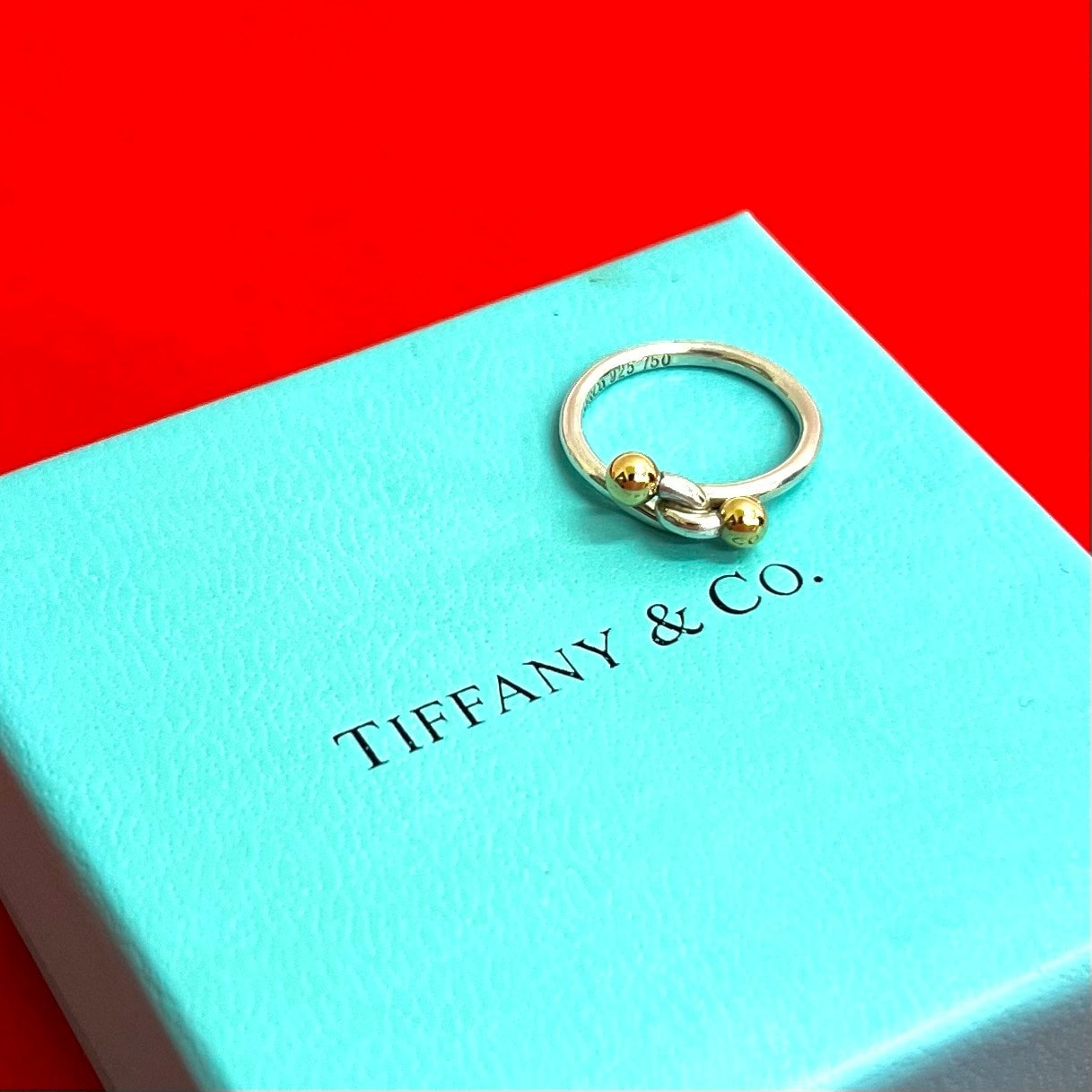 TIFFANY&Co. ティファニー フック&アイ ラブノット シルバー925 K18ゴールド リング・指輪 10号 シルバー
01106