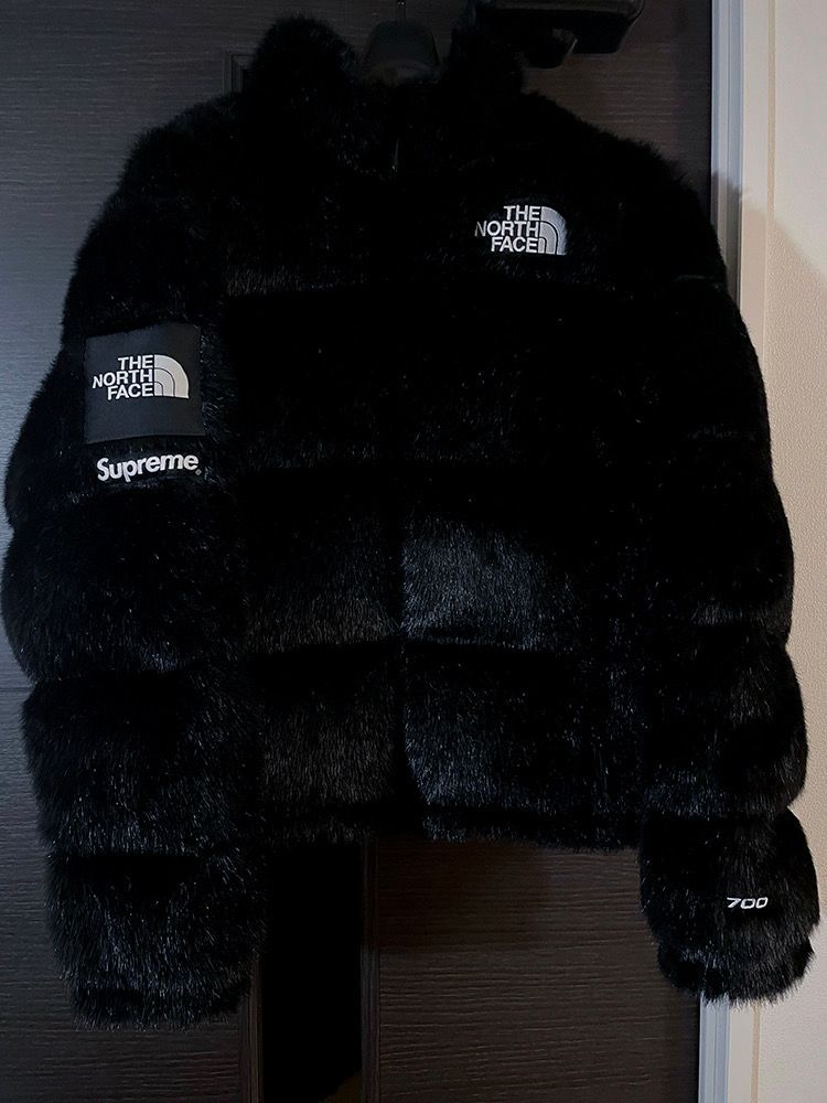 Supreme x The North Face Faux Fur Nuptse Jacket "Black"
