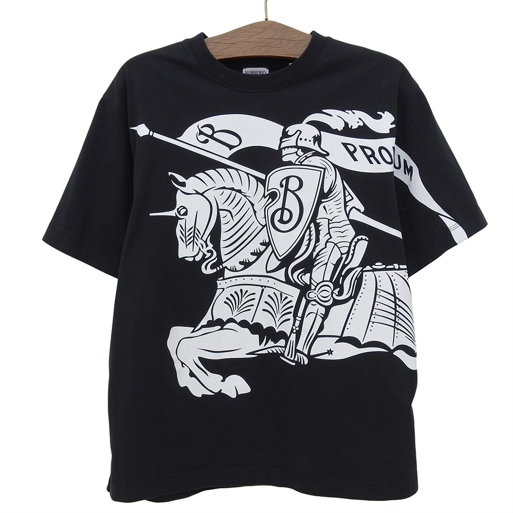 バーバリー 美品 EKD クルーネック オーバーサイズ Tシャツ トップス メンズ ブラック XL 8095058 XL