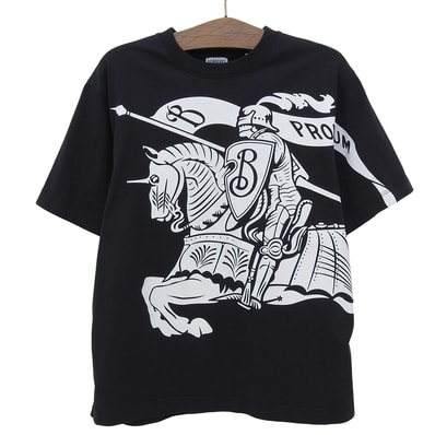 バーバリー 美品 EKD クルーネック オーバーサイズ Tシャツ トップス メンズ ブラック XL 8095058 XL