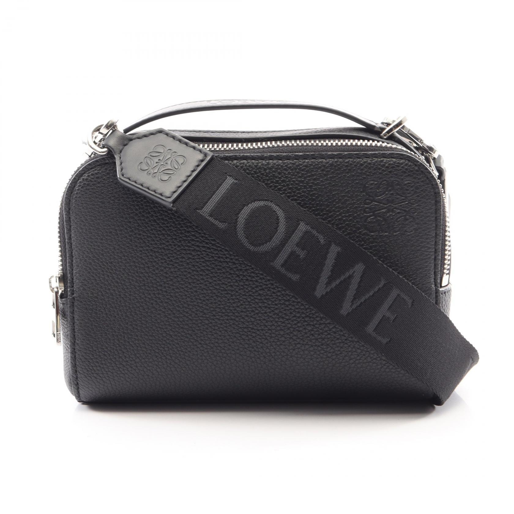 ロエベ LOEWE クロスボディ カメラバッグ ミニ 2WAY ハンドバッグ バッグ レザー レディース ブラック系 C660R41X02 【中古】