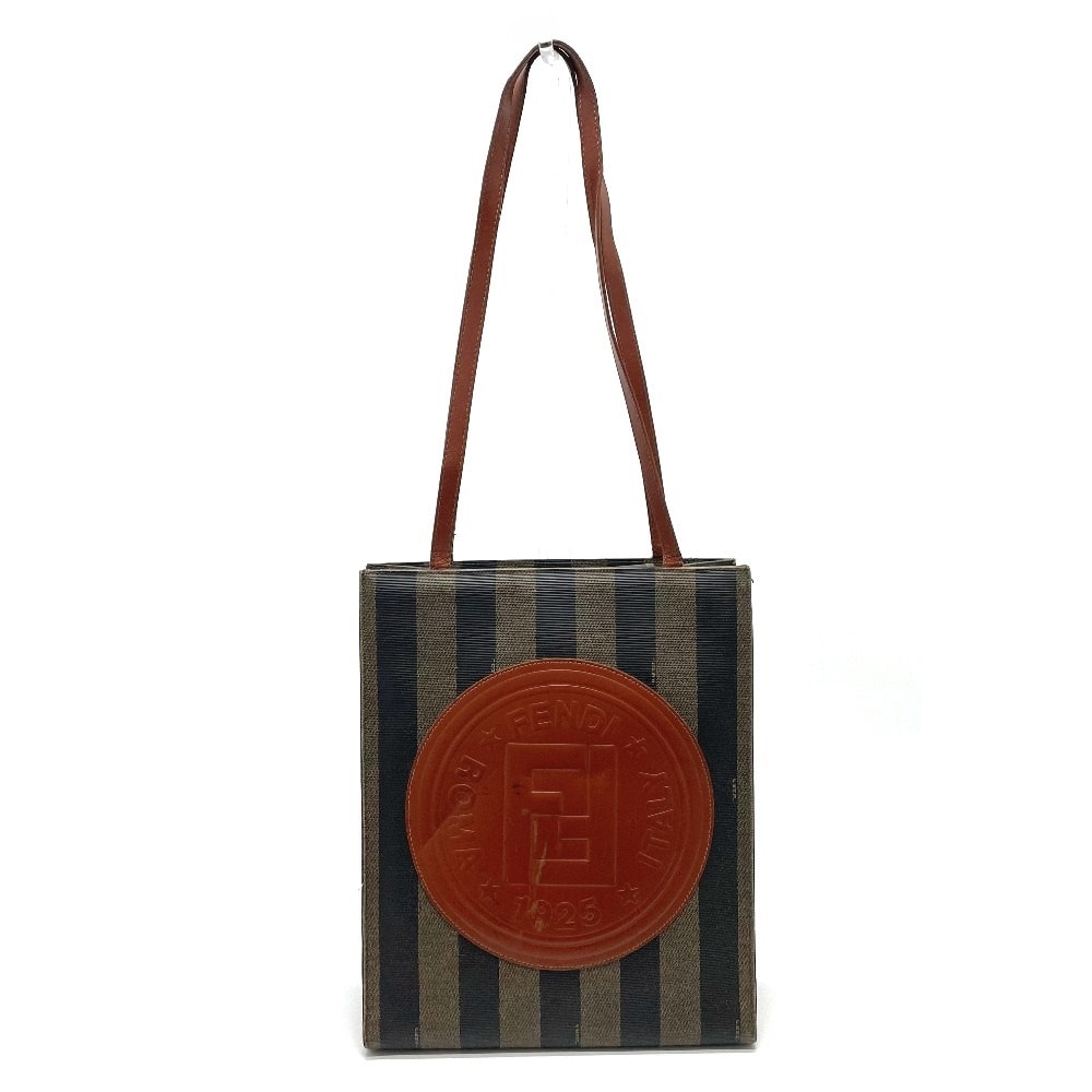 フェンディ FENDI FFロゴ ペカン カバン トートバッグ 肩掛け ショルダーバッグ PVC/レザー ブラウン