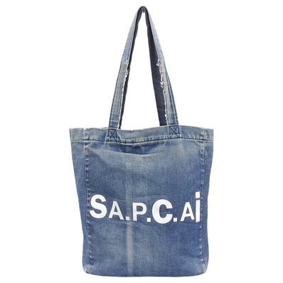 アーペーセー リバーシブル デニム トートバッグ レディース ブルー