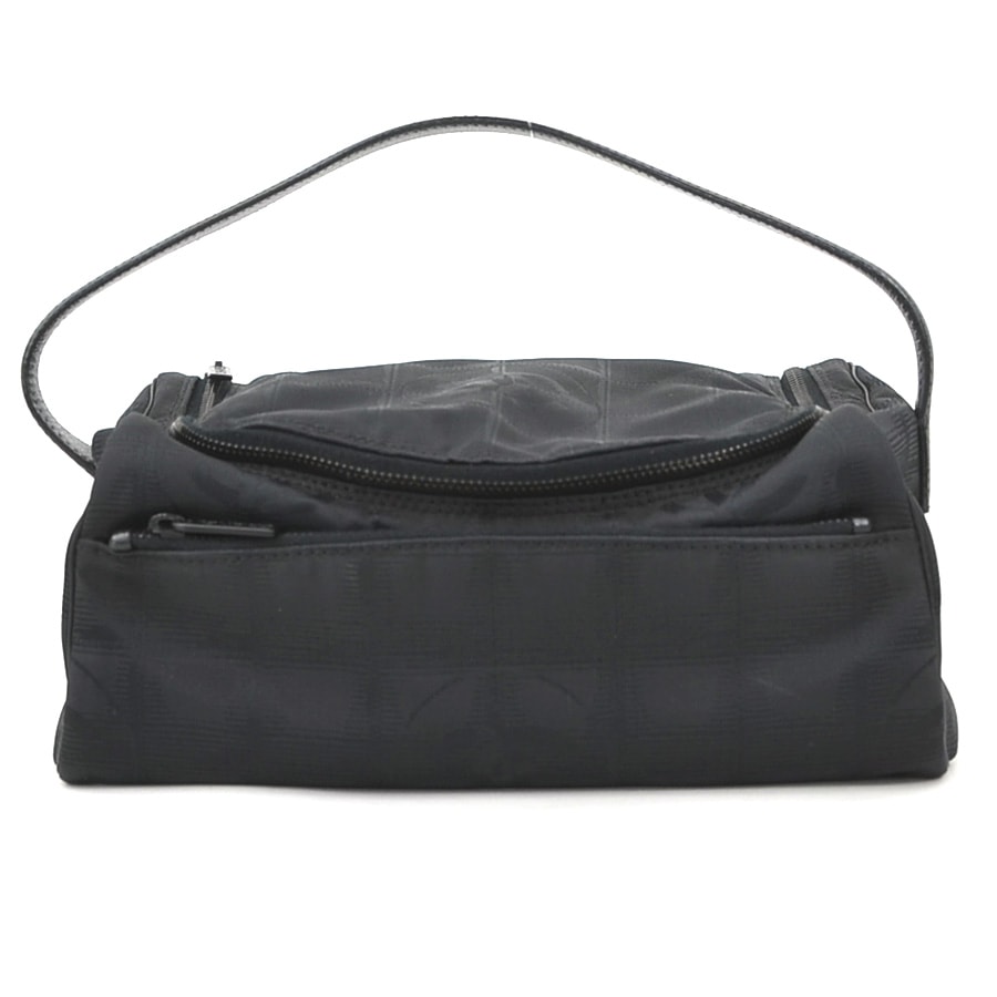 シャネル CHANEL ハンドバッグ バニティバッグ ニュートラベルライン ナイロンジャガード ブラック レディース【中古】 e60412g