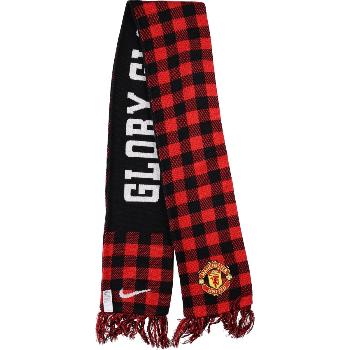 古着 ナイキ NIKE PREMIER LEAGE プレミアリーグ MANCHESTER UNITED FC マンチェスターユナイテッド FC チェック柄 サッカー アクリルマフラー/gaa008205
