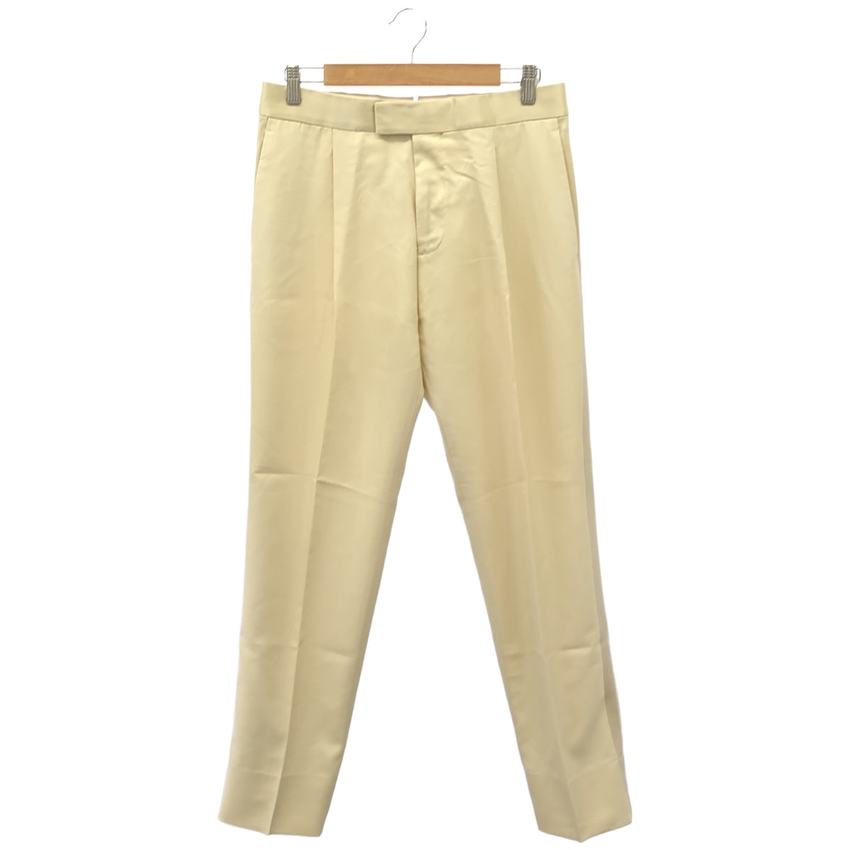 ルイヴィトン 12SS RM121 H1PA73WY8 アイボリー シルクウール センタープレススラックスパンツ 38