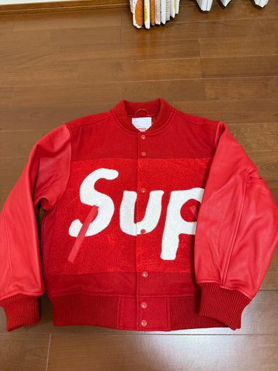 Supreme Big Logo Chenille Varsity Jacket "Red"