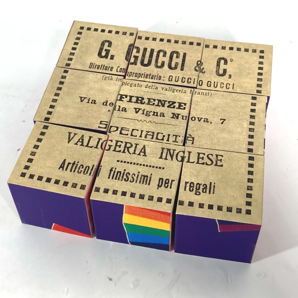 グッチ GUCCI GG パズル puzzle ロゴ 銀座店リニューアル記念 ミケーレ パズルキューブ おもちゃ インテリア 雑貨 ウッド マルチカラー 美品