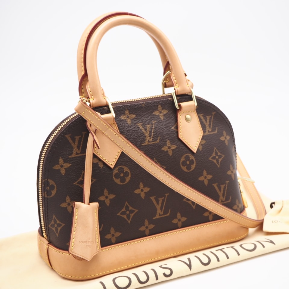 美品 LOUIS VUITTON ルイ・ヴィトン モノグラム アルマBB M53152 2wayハンドバッグ ブラウン ベージュ コーティングキャンバス ヌメ革 レディース