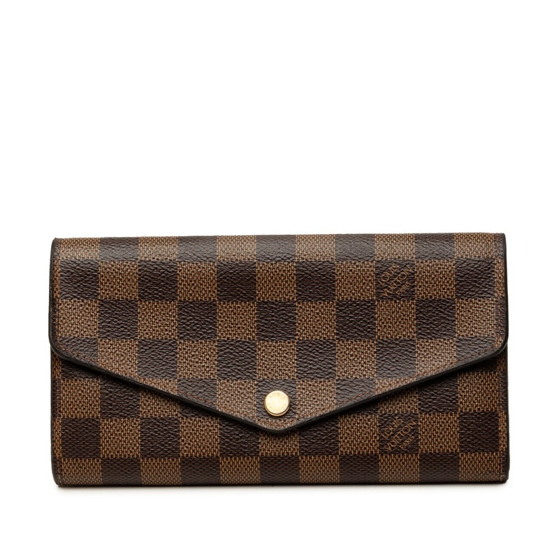 ルイ ヴィトン ダミエ ポルトフォイユ サラ 長財布 N63209 ブラウン PVC レザー メンズ LOUIS VUITTON 中古