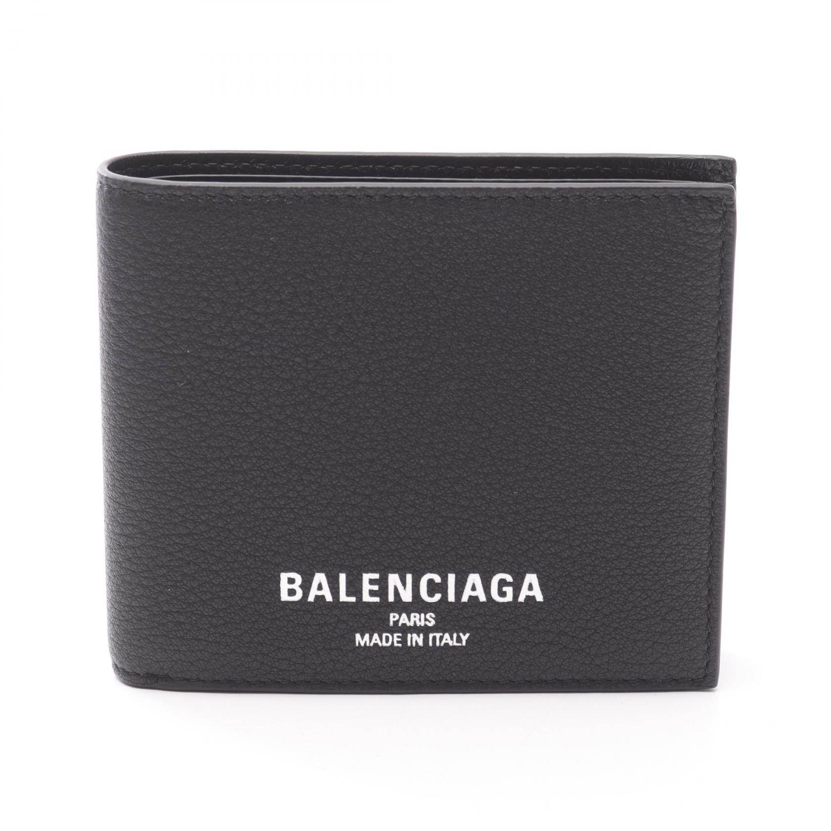 バレンシアガ BALENCIAGA Credit スクエア フォールデッドコインウォレット 二つ折り財布 財布 レザー メンズ レディース ブラック系 8119102ABV01000 【新品】