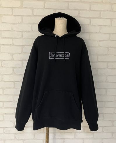 Supreme KAWS Chalk Logo Hooded Sweatshirt "Black"(2021)