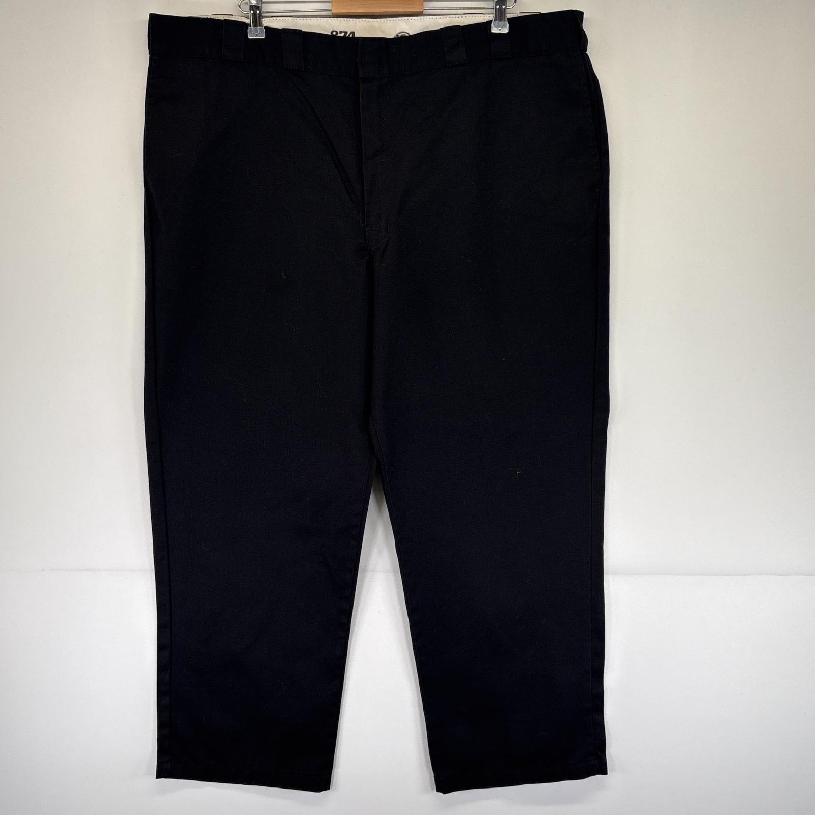 古着 ディッキーズ Dickies ワークパンツ 874 チノパン 大きいサイズ テーパード ワンポイントロゴ w44 L30  ブラック メンズ
