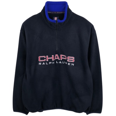 古着 ラルフローレン Ralph Lauren CHAPS チャップス ハーフジップ フリースプルオーバー メンズXL相当/eaa495992