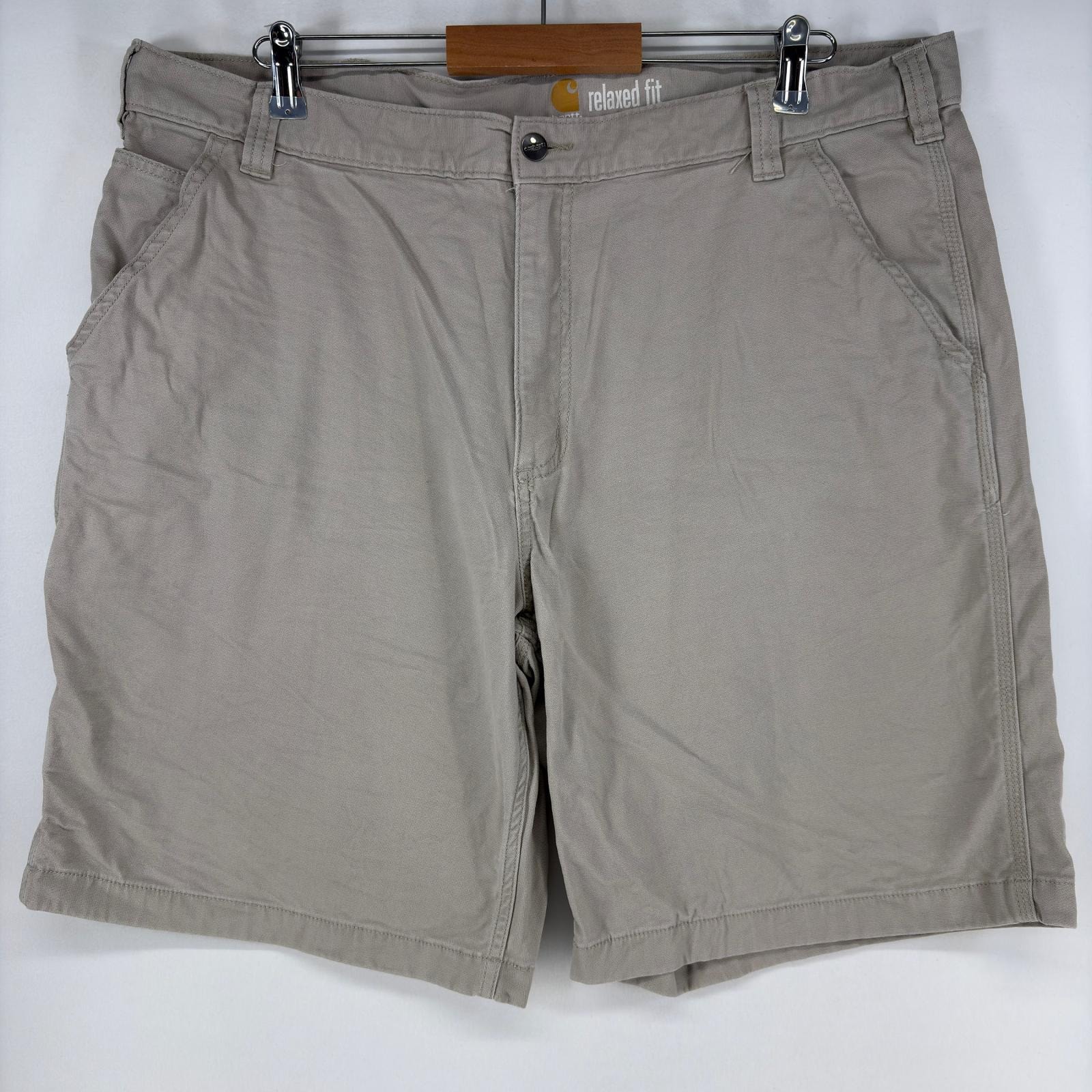 古着 カーハート Carhartt ショートパンツ ペインター ワンポイント ハーフ 作業着 大きいサイズ w42  グレー系 メンズ