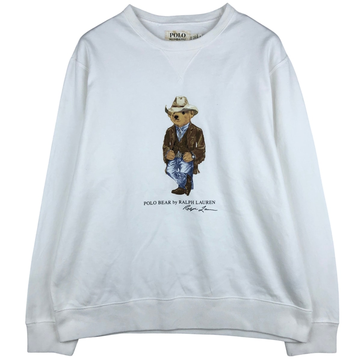 古着 ラルフローレン Ralph Lauren POLO DENIM & SUPPLY ポロベア プリントスウェットシャツ トレーナー メンズXL相当/eaa624688