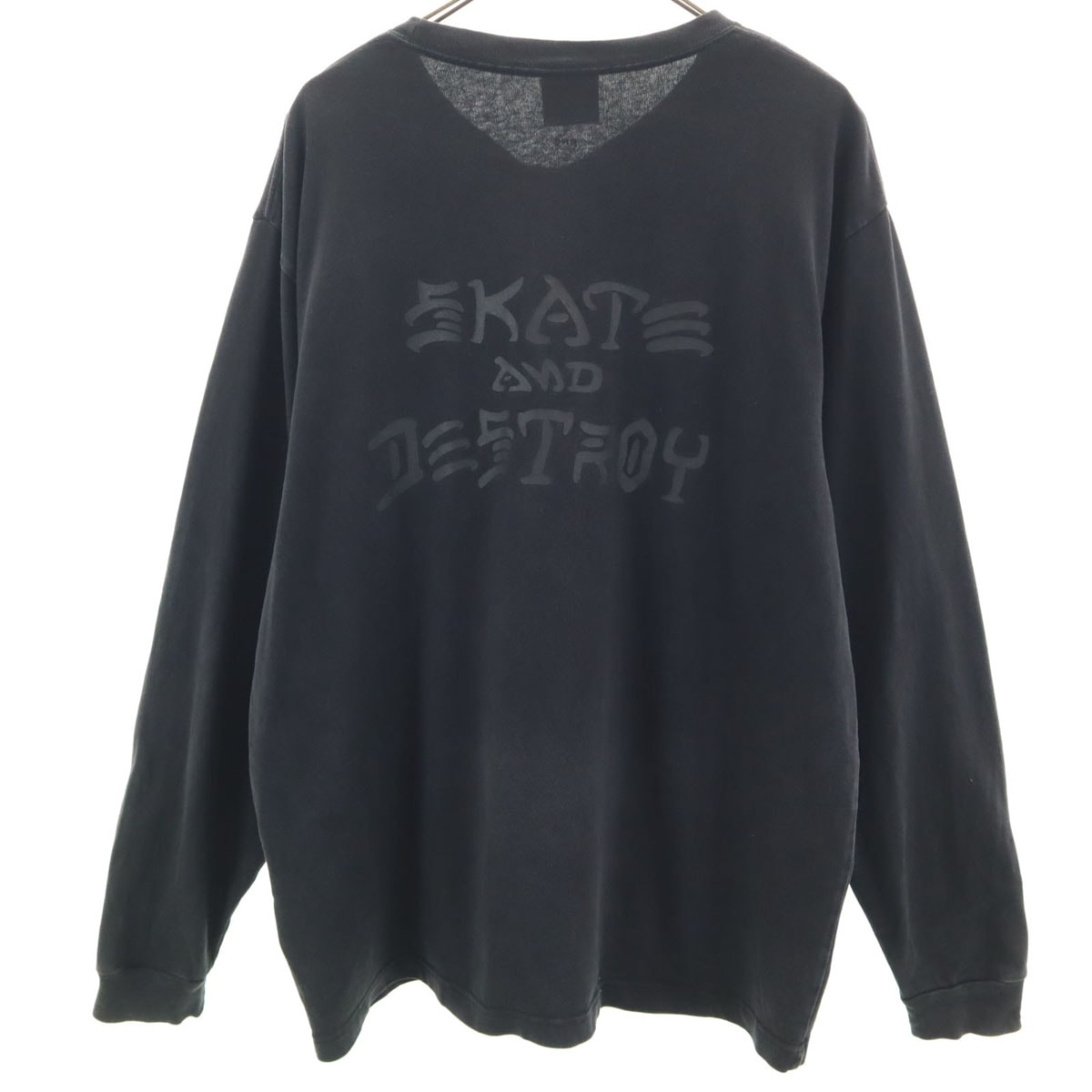 THRASHER スラッシャー バックプリント 長袖 Tシャツ S ブラック ロンT