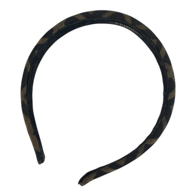 美品 FENDI フェンディ ズッカ ブラウン キャンバス ヘアアクセサリー カチューシャ 603536 【中古】