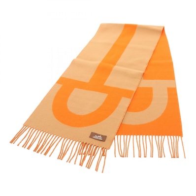 エルメス HERMES グランモール マフラー 衣料品 カシミヤ ベージュ レディース ベージュ系 / オレンジ系 【中古】