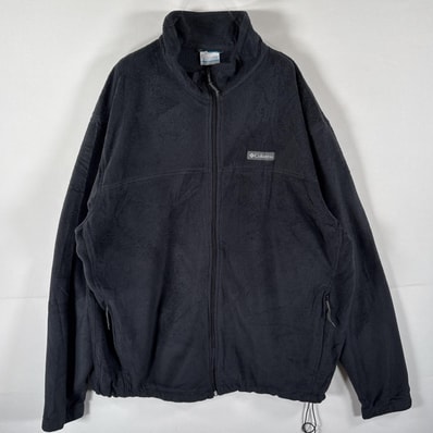 古着 コロンビア Columbia フルジップフリースジャケット ワンポイントロゴ 大きいサイズ アウトドア 14041 ブラック メンズ