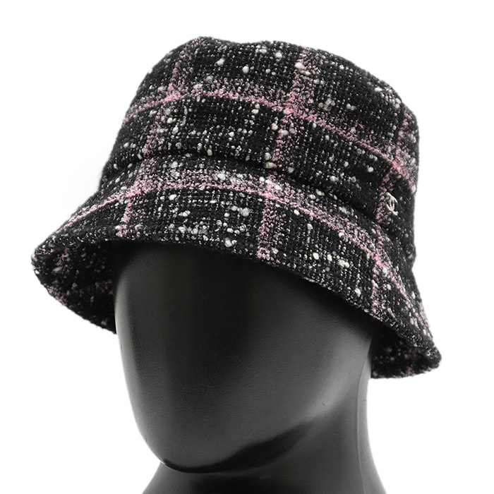 未使用に近い】新品同様 シャネル ツイードバケットハット COCOマーク