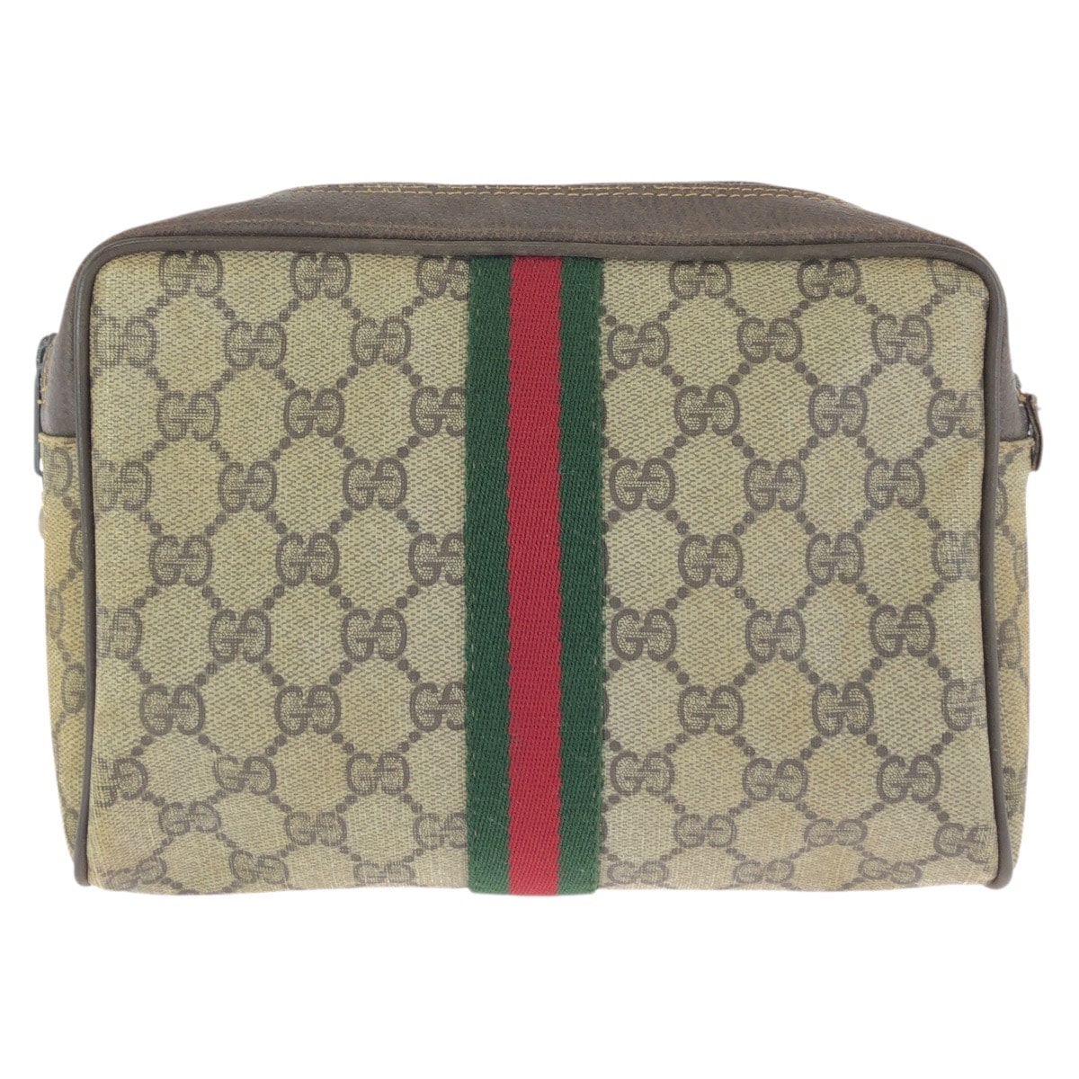 GUCCI グッチ ヴィンテージ シェリーライン オールドグッチ ベージュ ブラウン ゴールド金具 GGスプリームキャンバス クラッチバッグ セカンドバッグ 601349 【中古】