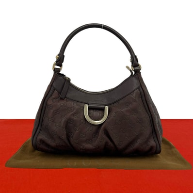 GUCCI グッチ アビー グッチシマ レザー ハンドバッグ ブラウン
55665