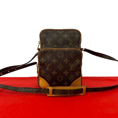LOUIS VUITTON ルイヴィトン アマゾン モノグラム レザー PVC ショルダーバッグ ブラウン
01164
