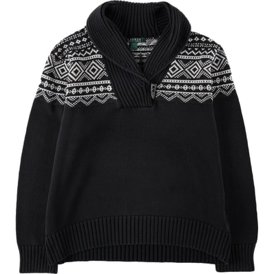 古着 ラルフローレン Ralph Lauren LAUREN ローレン ノルディック柄 ショールカラー コットンニットセーター レディースXL相当/eaa672621