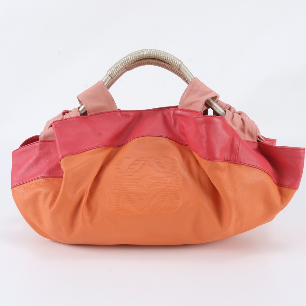 ■極美品 ロエベナッパアイレ アナグラムハンドバッグ レザー