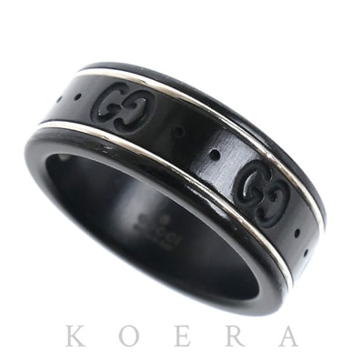 GUCCI グッチ K18WG ホワイトゴールド シンセティックコランダム アイコン リング・指輪 225985 14号 2.6g ユニセックス【中古】