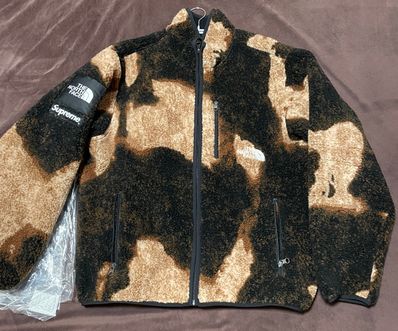 Supreme x The North Face Bleached Denim Print Fleece Jacket "Black"