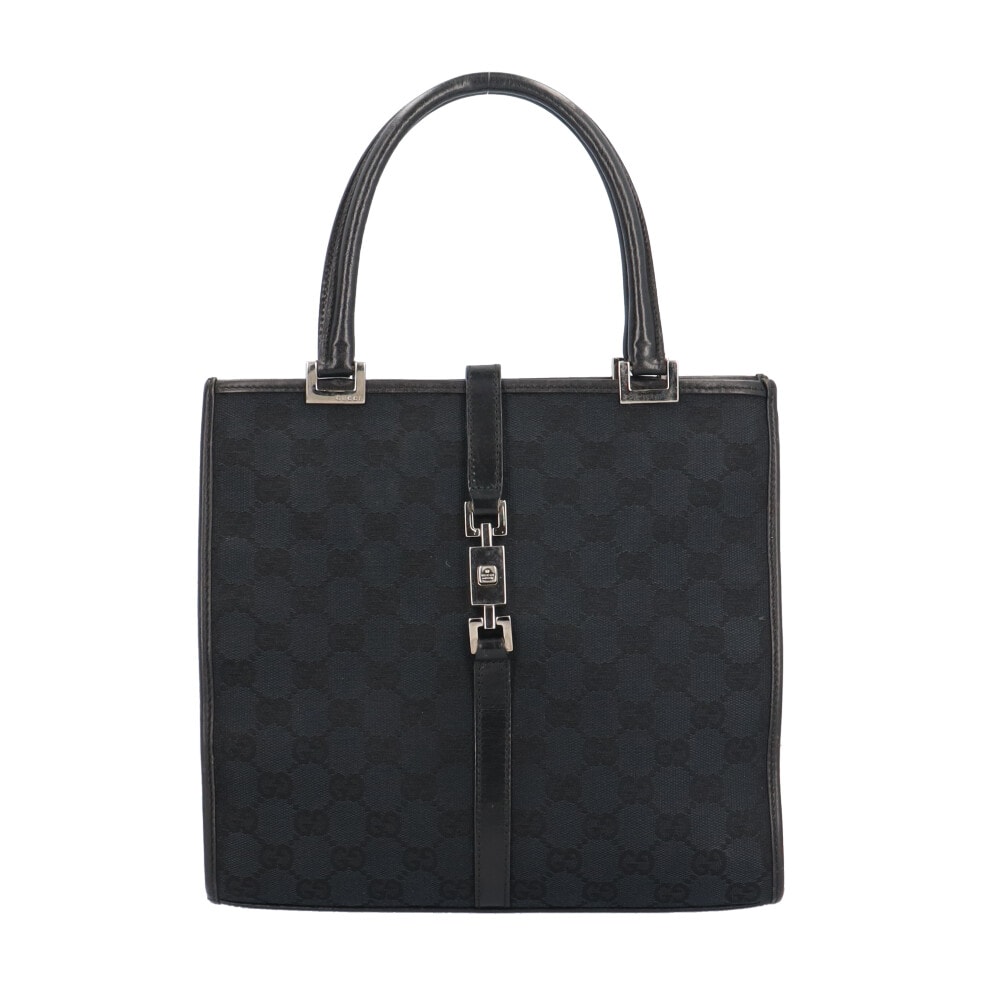 グッチ スクエア型 ハンドバッグ ジャッキー ハンドバッグ キャンバス 002・1065 ブラック レディース GUCCI  中古