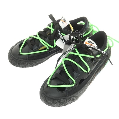 【中古】【未使用】オフホワイト OFF-WHITE × NIKE Blazer Low スニーカー ブラック系【サイズ23cm】【レディース】