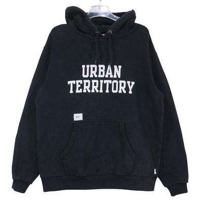 WTAPS ダブルタップス 19SS URBANTERRITORY.DESIGN HOODED/SWEATSHIRT.COPO アーバンテリトリー デザイン フーデッド スウェットシャツ ブラック トップス フーディー パーカー サイズ01(S)