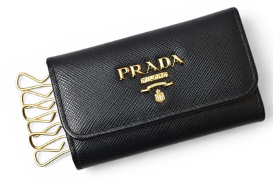 プラダ キーケース/キーホルダー PRADA 6連 1PG222 SAFFIANO METAL/型押しレザー NERO/ブラック【中古】