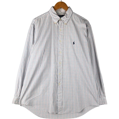 古着 ラルフローレン Ralph Lauren POLO by Ralph Lauren YARMOUTH 長袖 ボタンダウンチェックシャツ メンズL相当/eaa601716