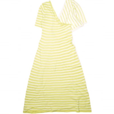 新品 TAN タン 22SS 日本製 コンビボーダー ニットロングワンピース TN22SS021 Free CREAM YELLOW ドレス トップス g23074