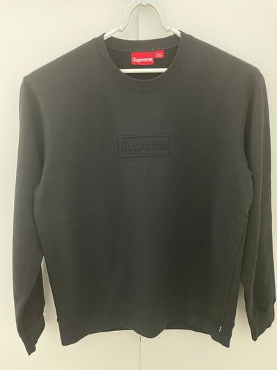 Supreme cutout logo crewneck black 2025