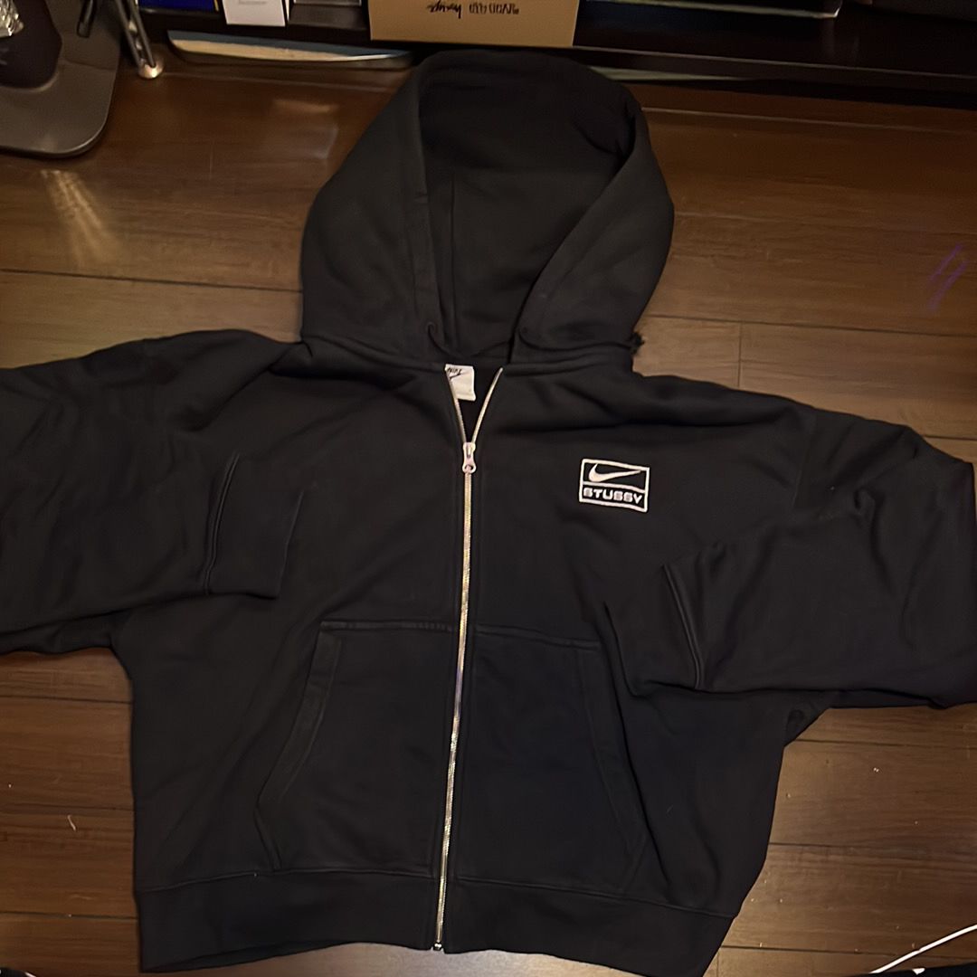 Stussy x Nike Stone Washed Fleece Zip Hoodie "Black" (US Size) FJ9175-010